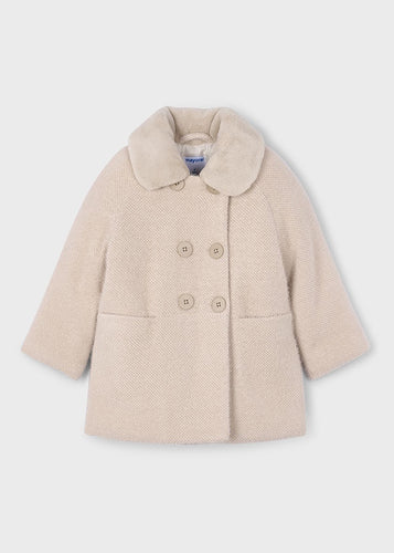Collared Faux Fur Textured Coat