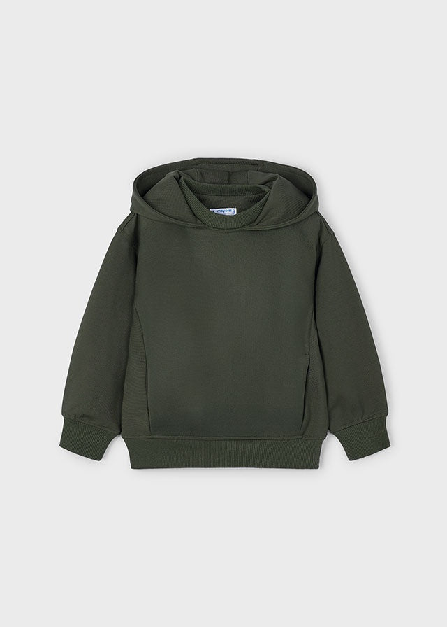 Sporty Solid Hooded Pullover