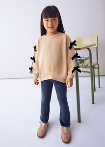 Velvet Bow Pullover Legging Set