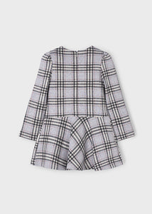 Plaid Knit Dress- Grey/Red