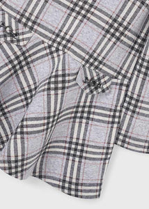 Plaid Knit Dress- Grey/Red