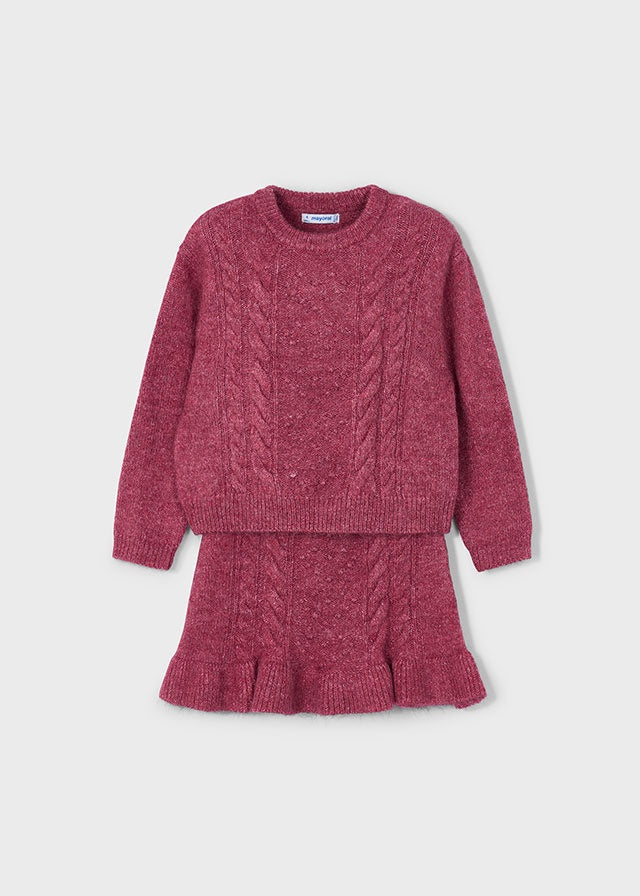 Tricot Pullover Skirt Set