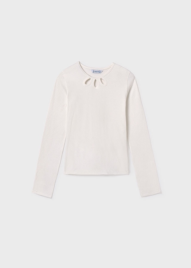 Teardrop Cutout L/S Rib Shirt