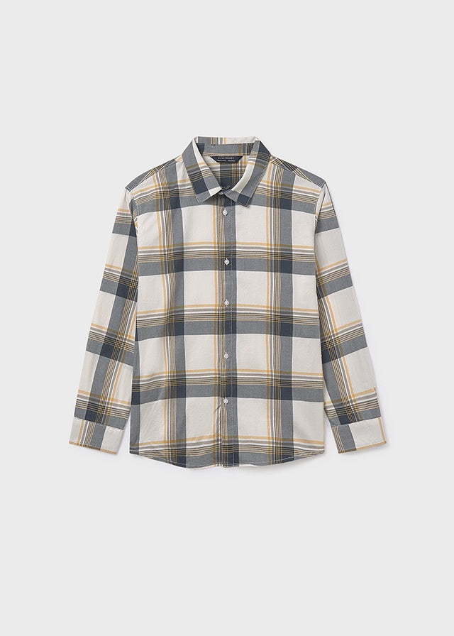 L/S Checked Shirt- Marine
