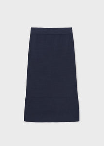 Solid Tricot Midi Skirt
