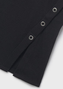 Grommet L/S Rib Midi Dress