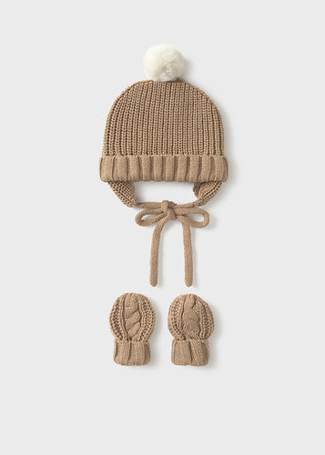 Ear Flap Knit Hat & Mitten Set