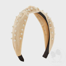 Load image into Gallery viewer, Velvet Knot Pearl Headband