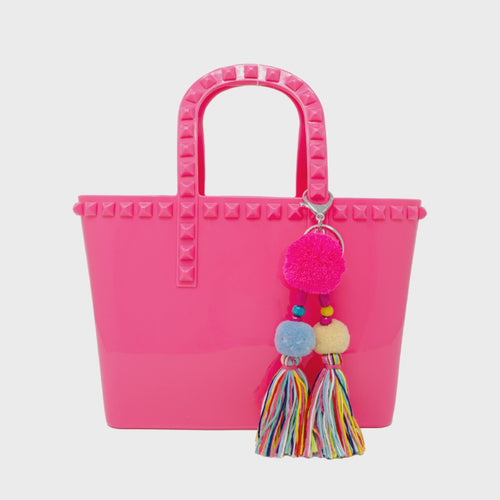 Tiny Jelly Tote Bag- Hot Pink