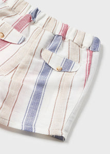Linen Stripe Flat Short Set