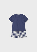 Load image into Gallery viewer, Navy Gingham Short Set