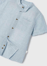 Load image into Gallery viewer, S/S Linen Micro Grid Mao Shirt