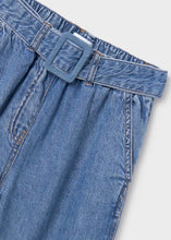 Load image into Gallery viewer, Belted Wide Leg Denim Pant