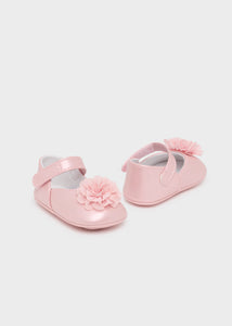 Pearly Pink Floral Mary Janes