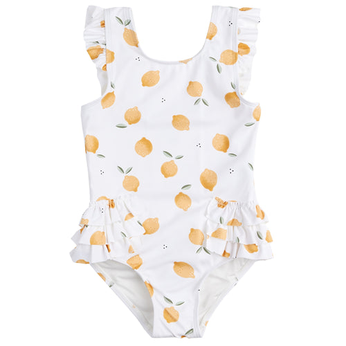 Ruffled Citrus Printed 1PC Swimsuit