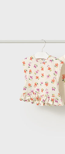 Floral Ruffle Hem Tee