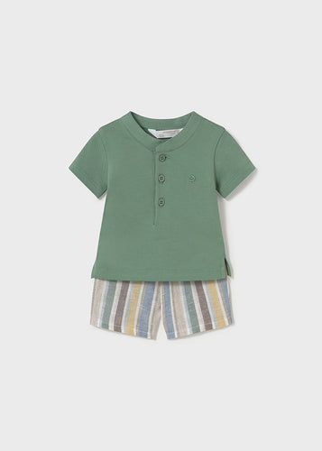 Stripe Shorts & Polo Set