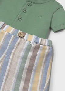 Stripe Shorts & Polo Set