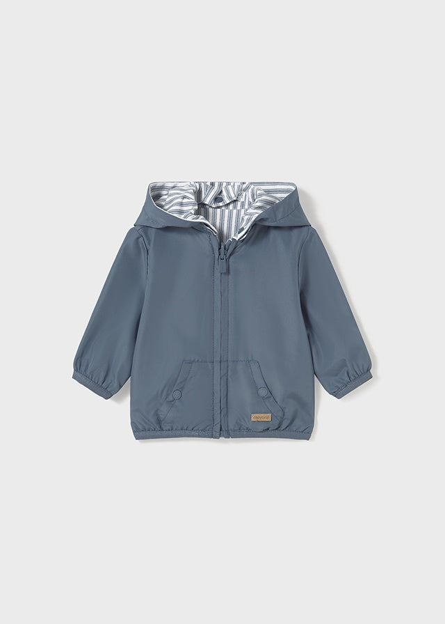 Baby Reversible Windbreaker- Slate/Stripe