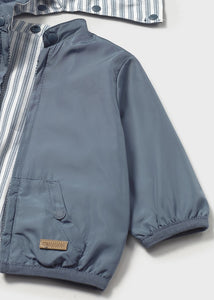 Baby Reversible Windbreaker- Slate/Stripe