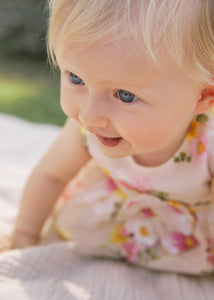 Sleeveless Floral Linen Dress