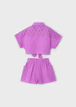 Load image into Gallery viewer, Eyelet Accent Shirt &amp; Short Set