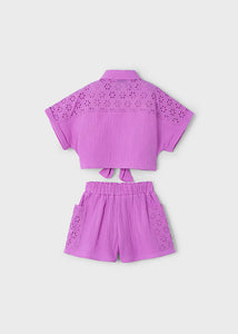 Eyelet Accent Shirt & Short Set