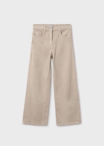 Wide Leg Twill Trouser