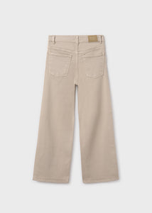 Wide Leg Twill Trouser