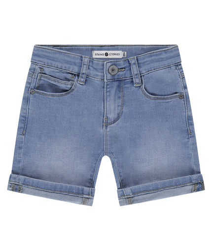 Boys Stretch Denim Short- Fresh Blue