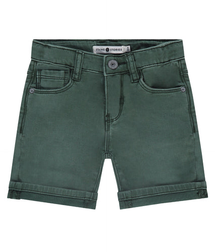 Boys Stretch Denim Short- Bottle