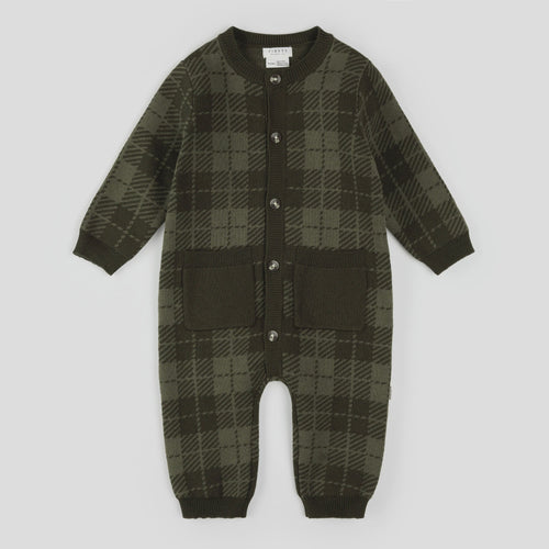 L/S Gingham Knit Playsuit