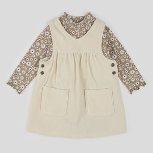 Daisy Print Corduroy Dress Set