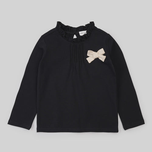 Ruffle Neck L/S Bow Top