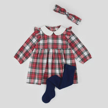 Load image into Gallery viewer, Collared Plaid Dress 3PC Set