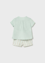 Load image into Gallery viewer, Mao Collar Stripe Short Set