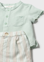 Load image into Gallery viewer, Mao Collar Stripe Short Set