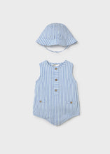 Load image into Gallery viewer, Stripe Romper W/ Hat