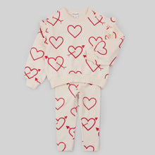 Load image into Gallery viewer, 2PC Heart Sketch Sweatshirt Legging Set