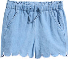 Load image into Gallery viewer, Scallop Edge Chambray Short