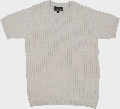 S/S Cable Knit Cotton Sweater