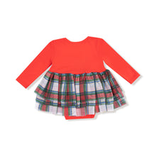 Load image into Gallery viewer, L/S Tutu Bodysuit- Holiday Plaid