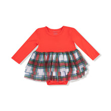 Load image into Gallery viewer, L/S Tutu Bodysuit- Holiday Plaid