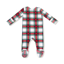 Load image into Gallery viewer, 2 Way Zipper Footie- Holiday Plaid