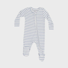 Load image into Gallery viewer, 2-Way Zipper Footie- French Stripe