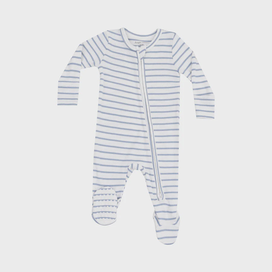 2-Way Zipper Footie- French Stripe