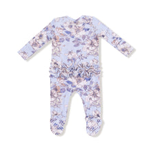 Load image into Gallery viewer, 2-Way Zip Ruffle Footie- Woodrose-Peri