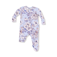 Load image into Gallery viewer, 2-Way Zip Ruffle Footie- Woodrose-Peri
