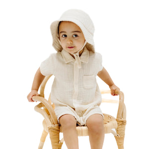 Muslin Button Down Polo Shortie