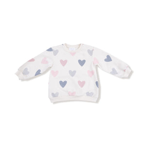 Puffy L/S Oversized Sweatshirt + Legging- Hearts